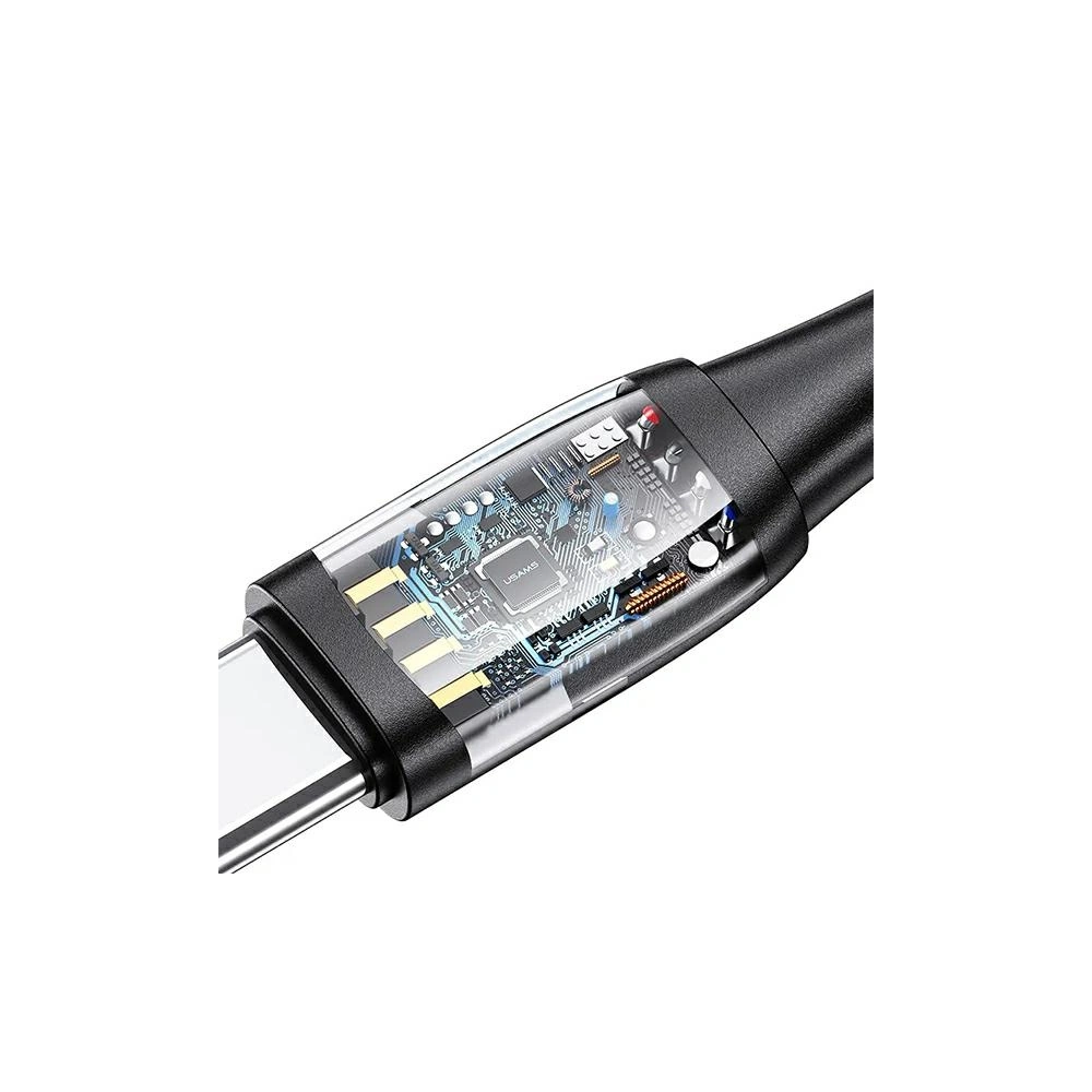 USAMS Kabel U85 2xUSB-C / USB-A 2m 100W PD Fast Charge czarny