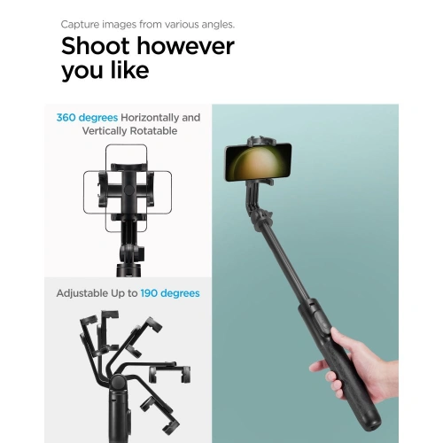 Kup Kijek Spigen S560W Bluetooth Selfie Stick Tripod Black - SPN3358 - {ean13} - Sklep Home Screen