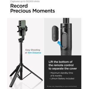 Buy Spigen S560W Bluetooth Selfie Stick Tripod Black - SPN3358 - {ean13} - Home Screen Store Europe