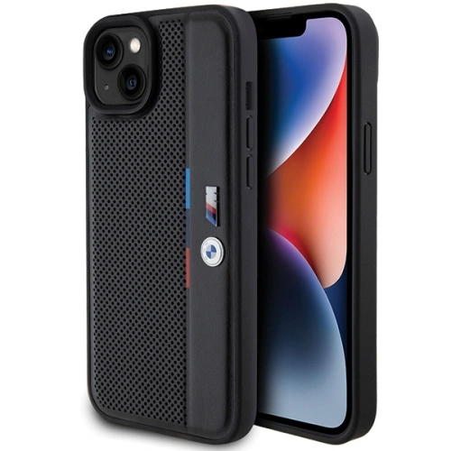 Kup Etui BMW BMHCP15M23PUPVK Apple iPhone 15 Plus / 14 Plus keményhátú Perforált Tricolor Line fekete/black - BMW625 - {ean13} - Sklep Home Screen