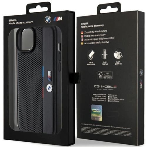 Buy BMW BMHCP15M23PUPVK Apple iPhone 15 Plus / 14 Plus hardcase Perforated Tricolor Line black - BMW625 - {ean13} - Home Screen Store Europe