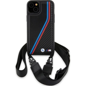 Kup Case BMW BMHCP15S23PSVTK Apple iPhone 15 / 14 / 13 Hardcase M Edition Carbon Tricolor Lines & Strap schwarz/black - BMW628 - {ean13} - Sklep Home Screen