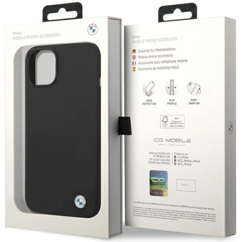 Kup Etui BMW BMHCP15SSILBK Apple iPhone 15 / 14 / 13 hardcase Silicone Metal Logo czarny/black - BMW633 - {ean13} - Sklep Home Screen
