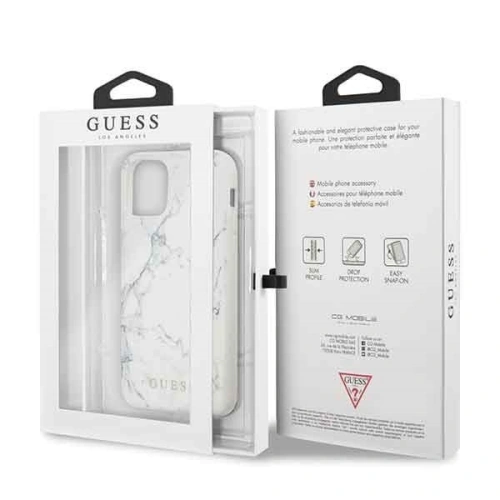 Kup Etui Guess GUHCN58PCUMAWH Apple iPhone 11 Pro biały/white Marble - GUE179WHT - {ean13} - Sklep Home Screen