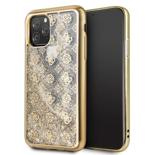 Kup Etui Guess GUHCN58PEOLGGO Apple iPhone 11 Pro aur/gold hard case 4G Peony Liquid Glitter - GUE180GLD - {ean13} - Sklep Home Screen
