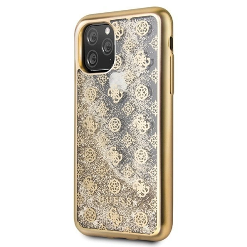 Kup Etui Guess GUHCN58PEOLGGO Apple iPhone 11 Pro aur/gold hard case 4G Peony Liquid Glitter - GUE180GLD - {ean13} - Sklep Home Screen