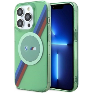Kup Etui BMW BMHMP15LHDTN Apple iPhone 15 Pro hardcase M Tricolor Stripes MagSafe zöld/green - BMW641 - {ean13} - Sklep Home Screen