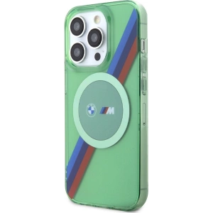 Kup Etui BMW BMHMP15LHDTN Apple iPhone 15 Pro hardcase M Tricolor Stripes MagSafe verde/green - BMW641 - {ean13} - Sklep Home Screen