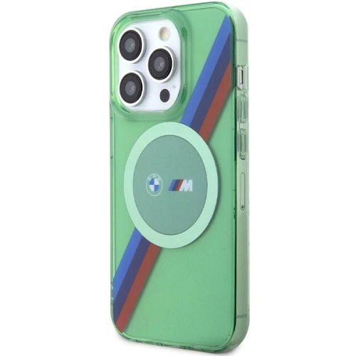 Kup Case BMW BMHMP15LHDTN Apple iPhone 15 Pro Hardcase M Tricolor Stripes MagSafe grün/green - BMW641 - {ean13} - Sklep Home Screen