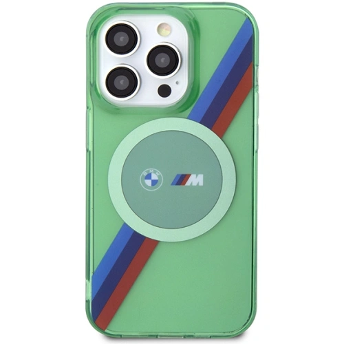 Kup Case BMW BMHMP15LHDTN Apple iPhone 15 Pro Hardcase M Tricolor Stripes MagSafe grün/green - BMW641 - {ean13} - Sklep Home Screen