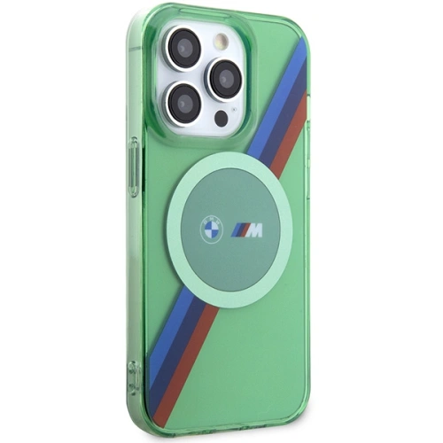 Kup Case BMW BMHMP15LHDTN Apple iPhone 15 Pro Hardcase M Tricolor Stripes MagSafe grün/green - BMW641 - {ean13} - Sklep Home Screen