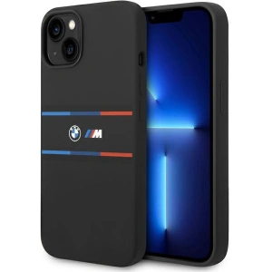 Kup Etui BMW BMHCP15S22SDTK Apple iPhone 15 / 14 / 13 hardcase M silikonové trojbarevné pruhy černý/black - BMW645 - {ean13} - Sklep Home Screen