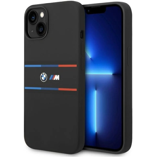 Kup Case BMW BMHCP15S22SDTK Apple iPhone 15 / 14 / 13 Hardcase M Silikon Tricolor Linien schwarz/black - BMW645 - {ean13} - Sklep Home Screen