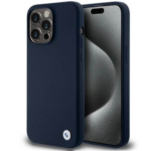 Kup Etui BMW BMHCP15XSILNA Apple iPhone 15 Pro Max hardcase silikonový kovový logo tmavě modrý/navy - BMW646 - {ean13} - Sklep Home Screen