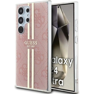 Buy Guess GUHCS24LH4PSEGP Samsung Galaxy S24 Ultra hardcase IML 4G Gold Stripe pink - GUE3334 - {ean13} - Home Screen Store Europe