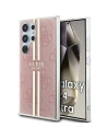 Etui Guess GUHCS24LH4PSEGP Samsung Galaxy S24 Ultra hardcase IML 4G Gold Stripe růžový/pink