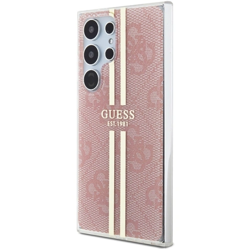 Buy Guess GUHCS24LH4PSEGP Samsung Galaxy S24 Ultra hardcase IML 4G Gold Stripe pink - GUE3334 - {ean13} - Home Screen Store Europe