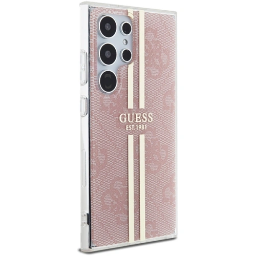 Buy Guess GUHCS24LH4PSEGP Samsung Galaxy S24 Ultra hardcase IML 4G Gold Stripe pink - GUE3334 - {ean13} - Home Screen Store Europe