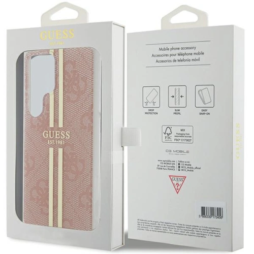 Buy Guess GUHCS24LH4PSEGP Samsung Galaxy S24 Ultra hardcase IML 4G Gold Stripe pink - GUE3334 - {ean13} - Home Screen Store Europe
