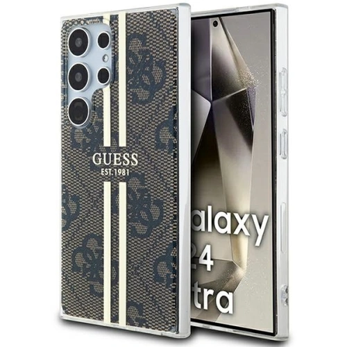 Buy Guess GUHCS24LH4PSEGW Samsung Galaxy S24 Ultra hardcase IML 4G Gold Stripe brown - GUE3335 - {ean13} - Home Screen Store Europe