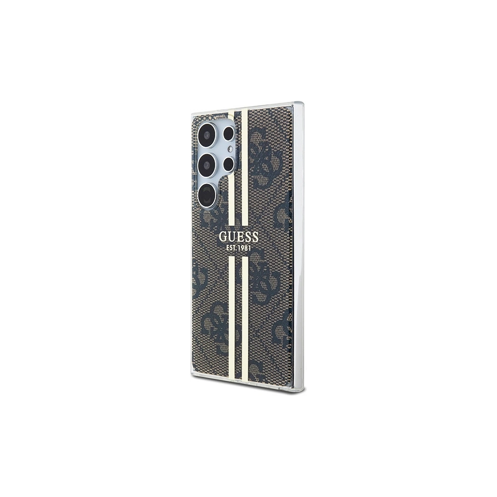 Etui Guess GUHCS24LH4PSEGW Samsung Galaxy S24 Ultra hardcase IML 4G Gold Stripe brązowy/brown