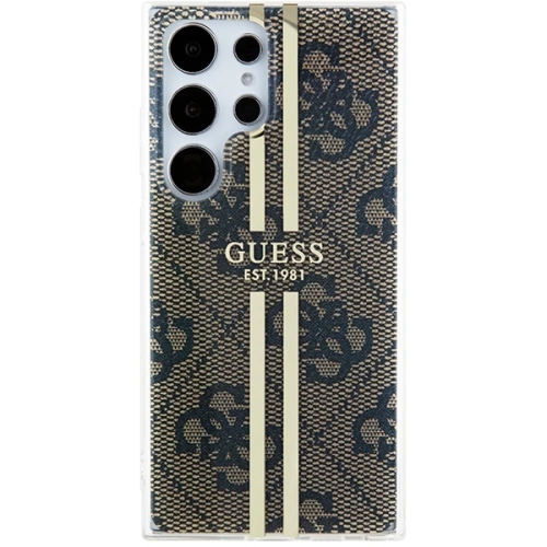 Buy Guess GUHCS24LH4PSEGW Samsung Galaxy S24 Ultra hardcase IML 4G Gold Stripe brown - GUE3335 - {ean13} - Home Screen Store Europe