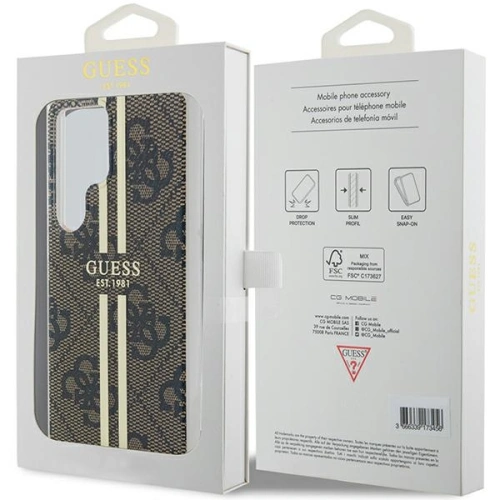 Kup Etui Guess GUHCS24LH4PSEGW Samsung Galaxy S24 Ultra hardcase IML 4G Gold Stripe maro/brown - GUE3335 - {ean13} - Sklep Home Screen