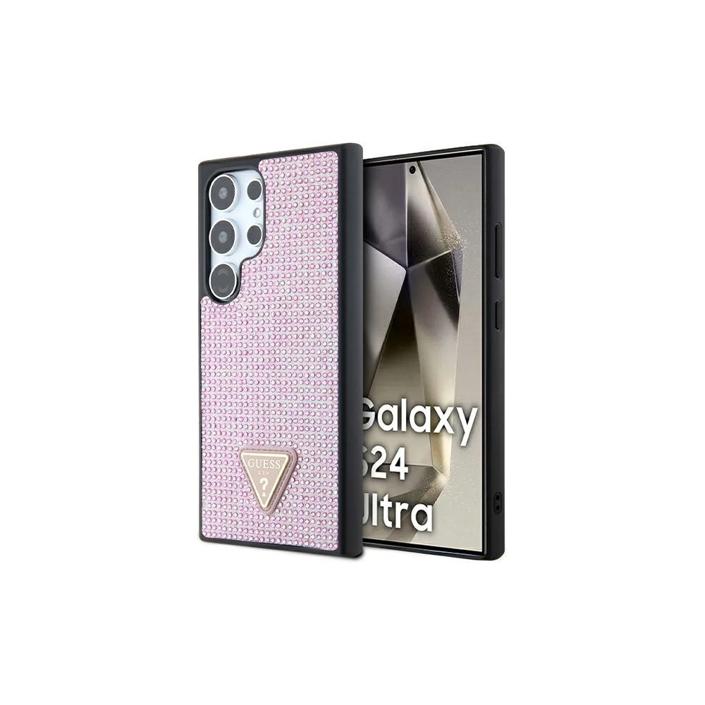 Etui Guess GUHCS24LHDGPPP Samsung Galaxy S24 Ultra hardcase Rhinestone Triangle różowy/pink