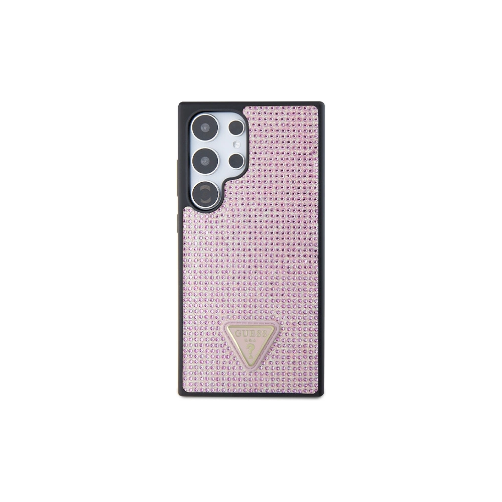 Etui Guess GUHCS24LHDGPPP Samsung Galaxy S24 Ultra hardcase Rhinestone Triangle różowy/pink