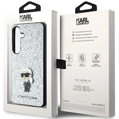 Kup Etui Karl Lagerfeld KLHCS24MGCNPSG Samsung Galaxy S24+ Plus hardcase Fixed Glitter Ikonik Logo Metal Pin srebrny/silver - KLD1910 - {ean13} - Sklep Home Screen