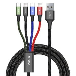 Kup Kabel USB Baseus Fast 4w1 USB-C / 2x Lightning / Micro 3,5A 1,2m (černý) - BSU635BLK - {ean13} - Sklep Home Screen