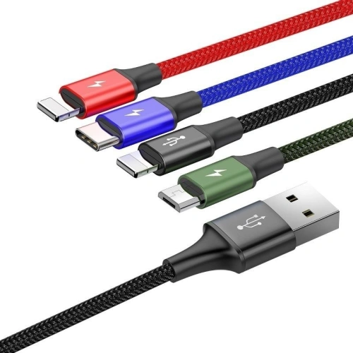 Kup Kabel USB Baseus Fast 4w1 USB-C / 2x Lightning / Micro 3,5A 1,2m (czarny) - BSU635BLK - {ean13} - Sklep Home Screen