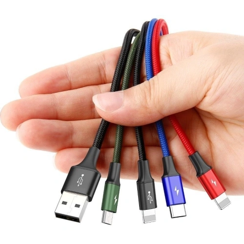 Kup Kabel USB Baseus Fast 4w1 USB-C / 2x Lightning / Micro 3,5A 1,2m (czarny) - BSU635BLK - {ean13} - Sklep Home Screen