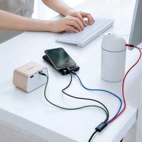 Kup USB kábel Baseus Fast 4w1 USB-C / 2x Lightning / Micro 3,5A 1,2m (fekete) - BSU635BLK - {ean13} - Sklep Home Screen