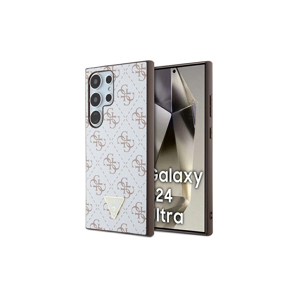 Etui Guess GUHCS24LPG4GPH Samsung Galaxy S24 Ultra hardcase 4G Triangle biały/white