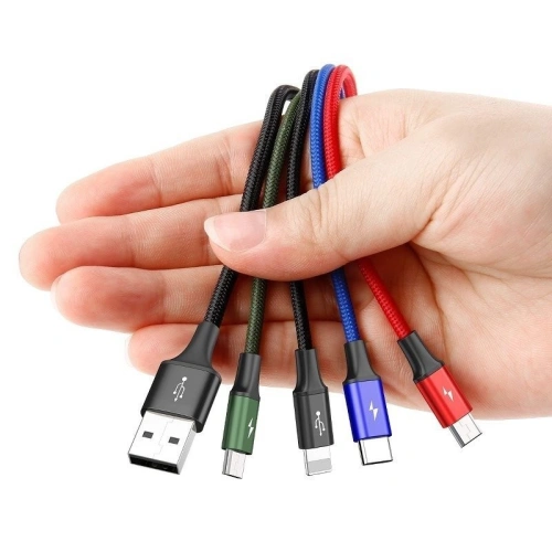 Kup Baseus USB-Kabel Fast 4in1 USB-C / Lightning / 2x Micro 3.5A 1.2m (schwarz) - BSU636BLK - {ean13} - Sklep Home Screen