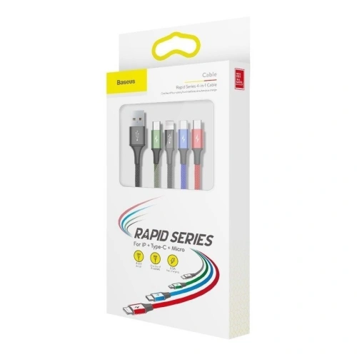 Kup Kabel USB Baseus Fast 4w1 USB-C / Lightning / 2x Micro 3,5A 1,2m (czarny) - BSU636BLK - {ean13} - Sklep Home Screen