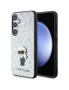 Etui Karl Lagerfeld KLHCS24SGCNPSG Samsung Galaxy S24 hardcase Fixed Glitter Ikonik Logo Metal Pin srebrny/silver