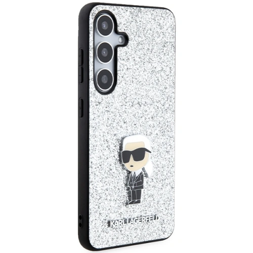 Buy Karl Lagerfeld KLHCS24SGCNPSG Samsung Galaxy S24 hardcase Fixed Glitter Ikonik Logo Metal Pin silver - KLD1915 - {ean13} - Home Screen Store Europe