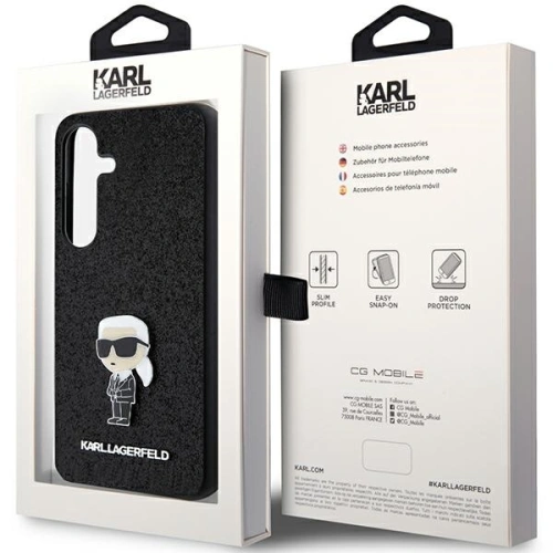 Buy Karl Lagerfeld KLHCS24SGKNPSK Samsung Galaxy S24 hardcase Fixed Glitter Ikonik Logo Metal Pin black - KLD1916 - {ean13} - Home Screen Store Europe