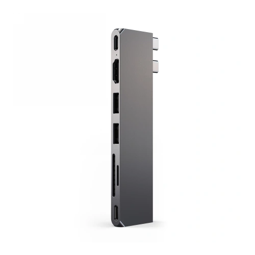 Kup Adaptor Satechi Pro Slim MacBook hub 2xUSB-C / 2xUSB-A, USB-C, USB-C USB4, HDMI, SD/microSD, gri spațial - STH101 - {ean13} - Sklep Home Screen