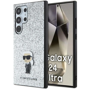 Buy Karl Lagerfeld KLHCS24LGCNPSG Samsung Galaxy S24 Ultra hardcase Fixed Glitter Ikonik Logo Metal Pin silver - KLD1919 - {ean13} - Home Screen Store Europe