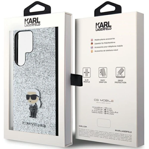 Kup Etui Karl Lagerfeld KLHCS24LGCNPSG Samsung Galaxy S24 Ultra kemény tok Fixed Glitter Ikonik Logo Metal Pin ezüst/silver - KLD1919 - {ean13} - Sklep Home Screen