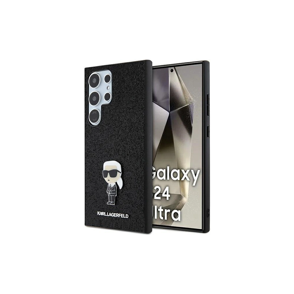 Etui Karl Lagerfeld KLHCS24LGKNPSK Samsung Galaxy S24 Ultra hardcase Fixed Glitter Ikonik Logo Metal Pin czarny/black