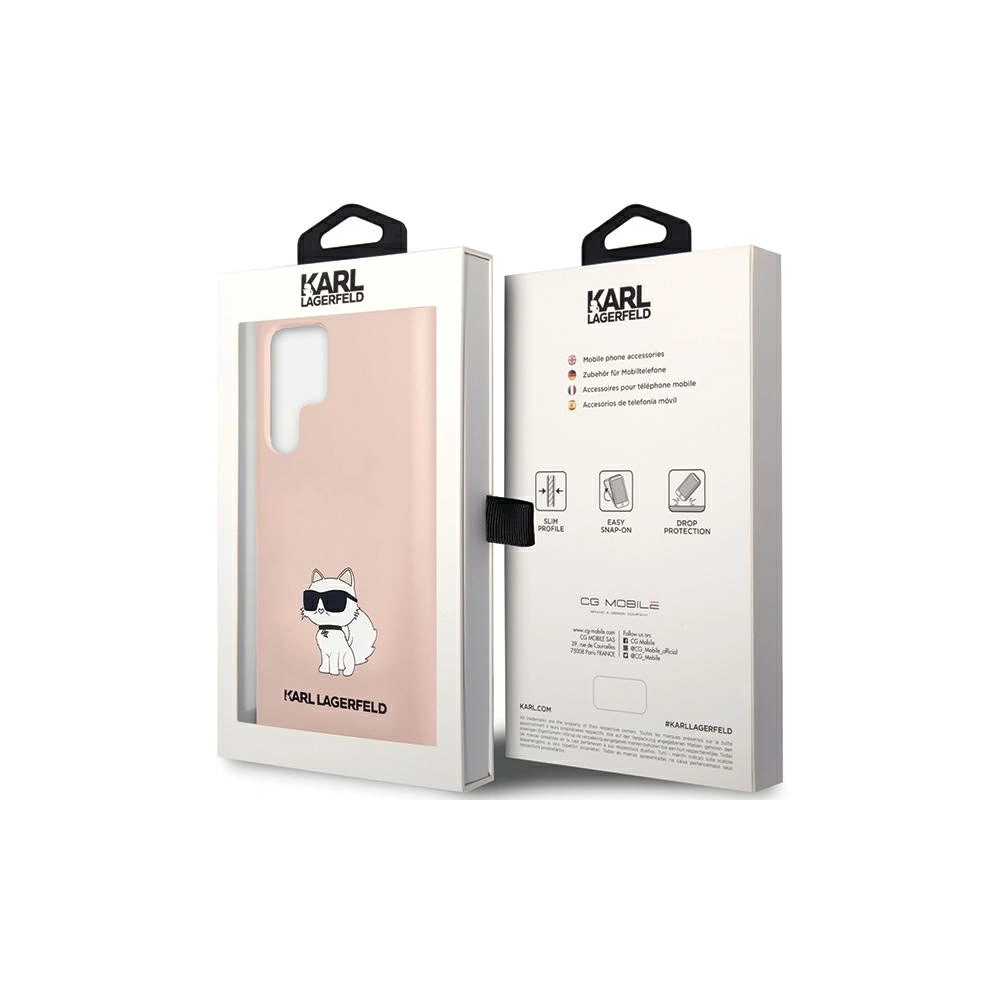 Etui Karl Lagerfeld KLHCS24LSNCHBCP Samsung Galaxy S24 Ultra hardcase Silicone Choupette różowy/pink