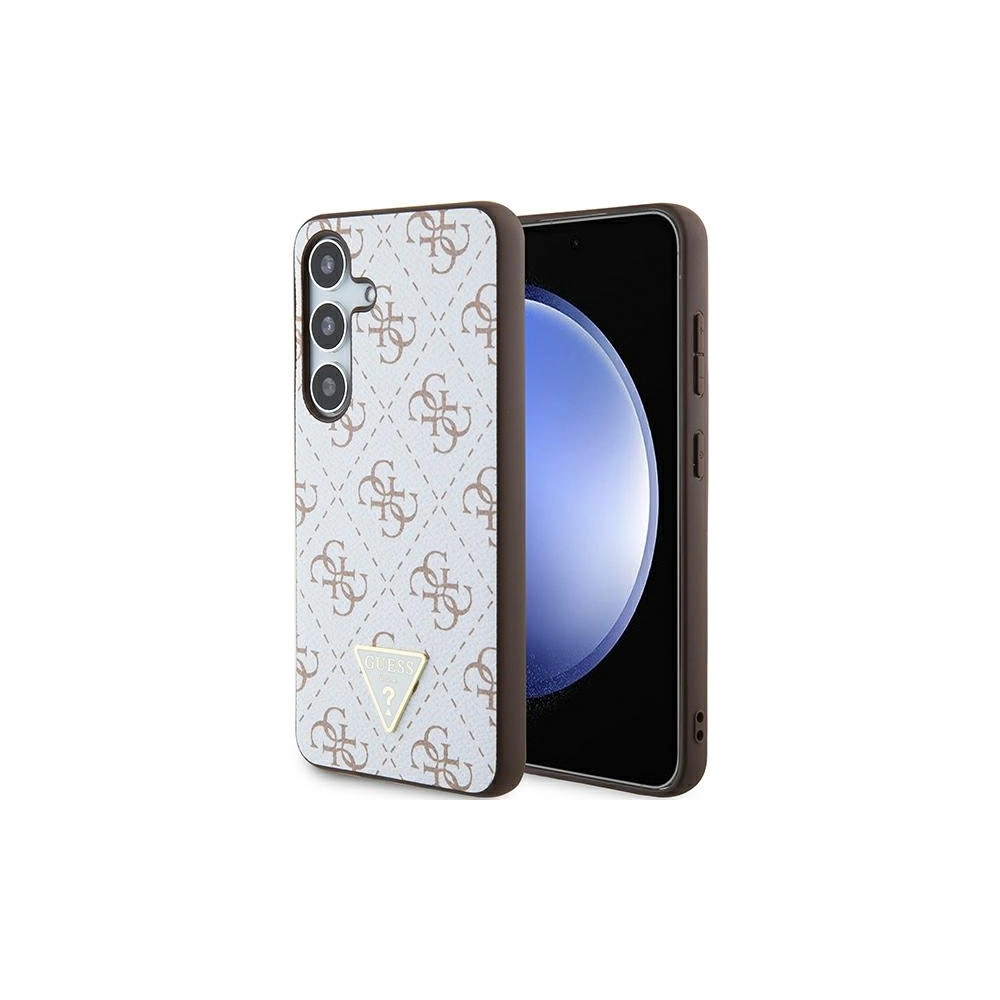 Etui Guess GUHCS24SPG4GPH Samsung Galaxy S24 hardcase 4G Triangle biały/white