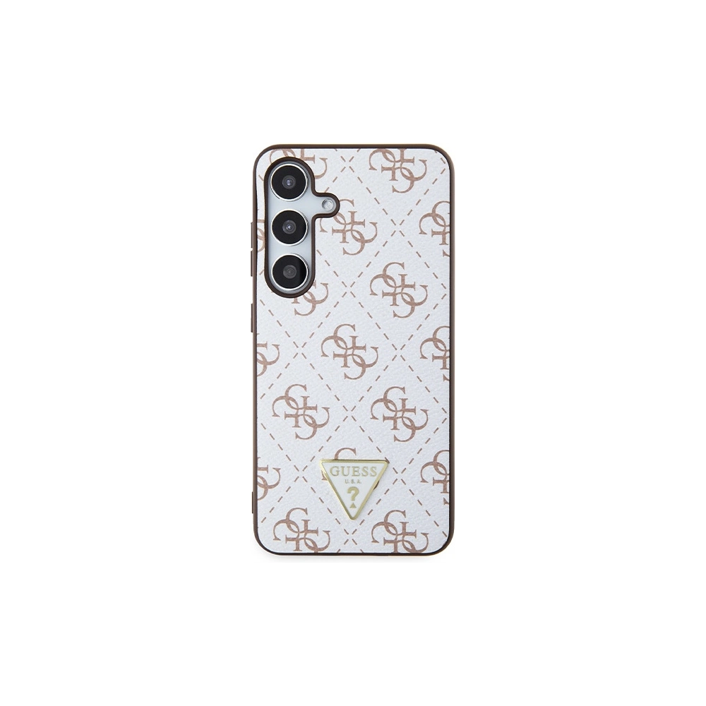 Etui Guess GUHCS24SPG4GPH Samsung Galaxy S24 hardcase 4G Triangle biały/white