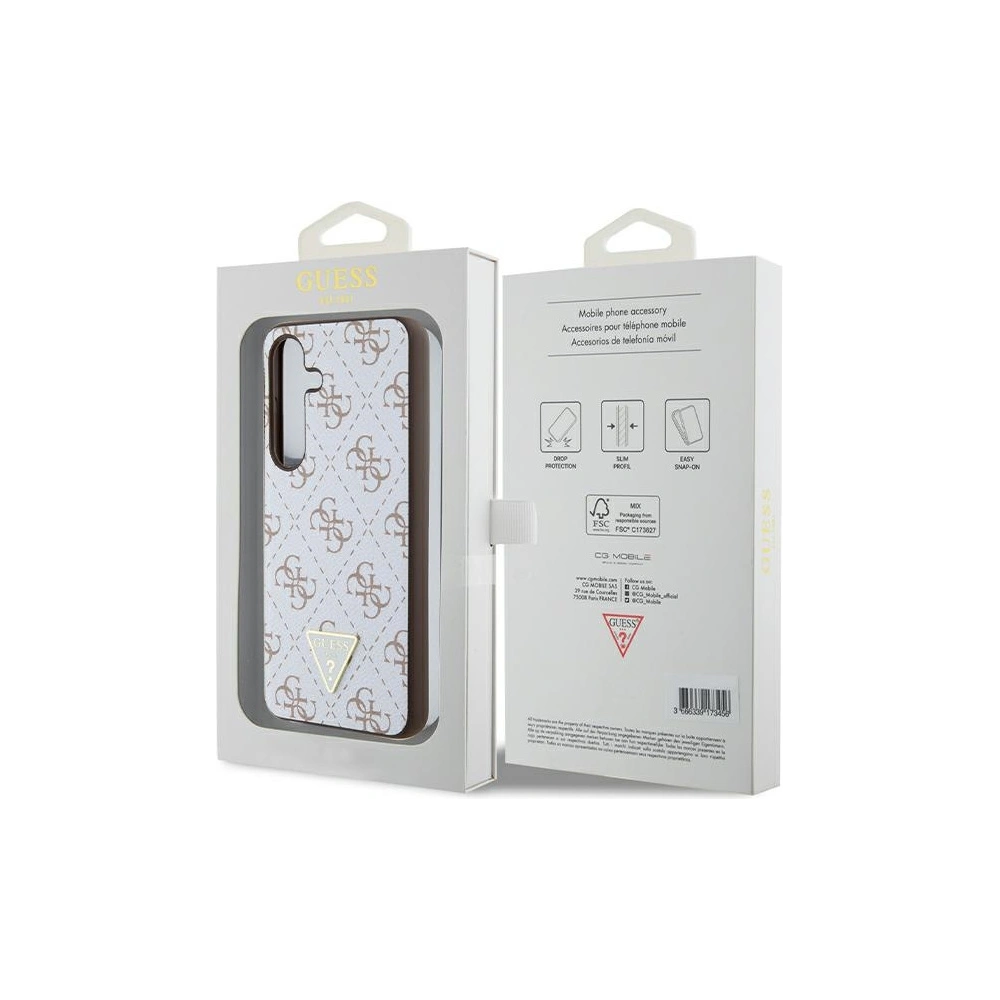 Etui Guess GUHCS24SPG4GPH Samsung Galaxy S24 hardcase 4G Triangle biały/white