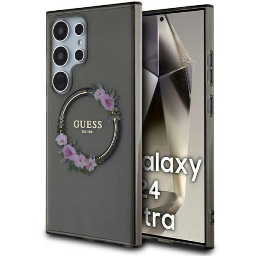 Kup Etui Guess GUHMS24LHFWFCK Samsung Galaxy S24 Ultra hardcase IML Flowers Wreath MagSafe černý/black - GUE3351 - {ean13} - Sklep Home Screen