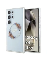 Etui Guess GUHMS24LHFWFCT Samsung Galaxy S24 Ultra hardcase IML Flowers Wreath MagSafe průhledný/transparentní